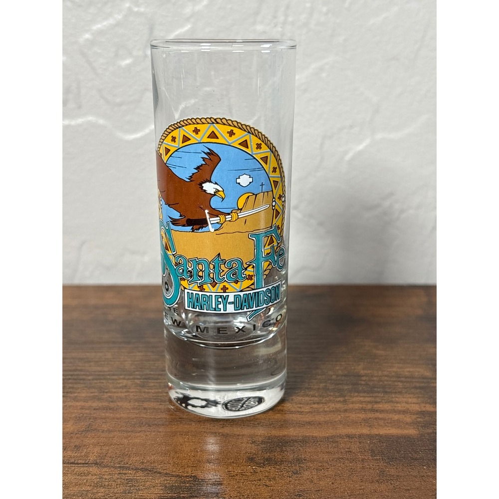 Harley-Davidson Santa Fe New Mexico Eagle Tall Shot Glass Shooter Souvenir